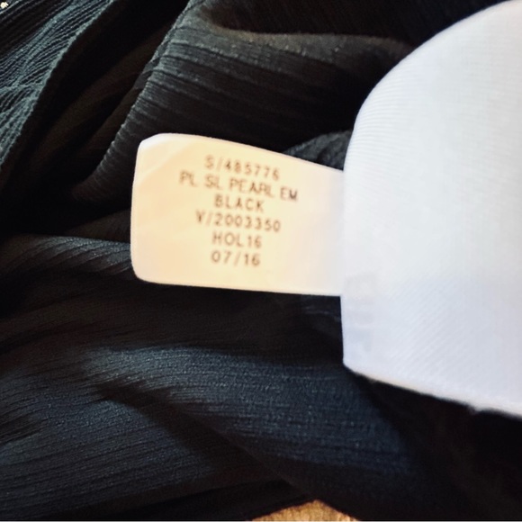 Banana Republic black with pearls silver jewels back zipper tank Size L - Picture 8 of 10